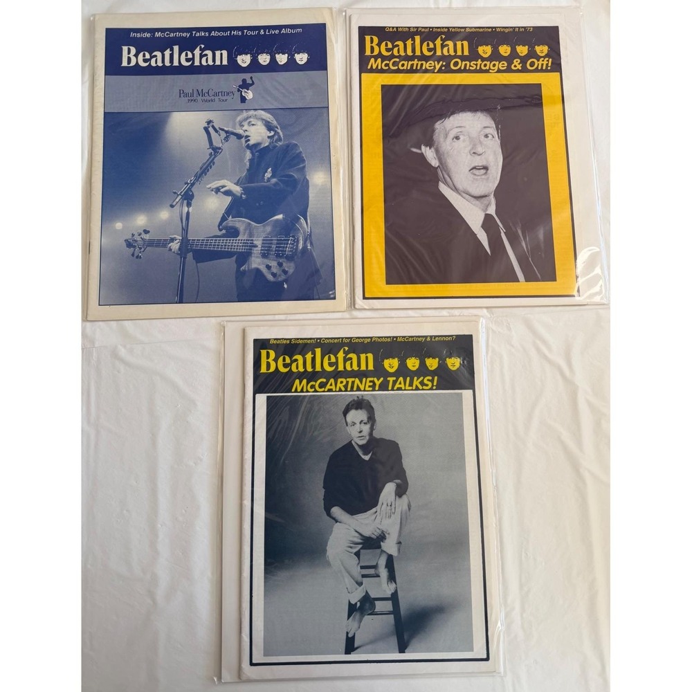 Beatlefan Magazine Lot Paul McCartney 1990 World Tour Onstage Off Talks 3 Issues